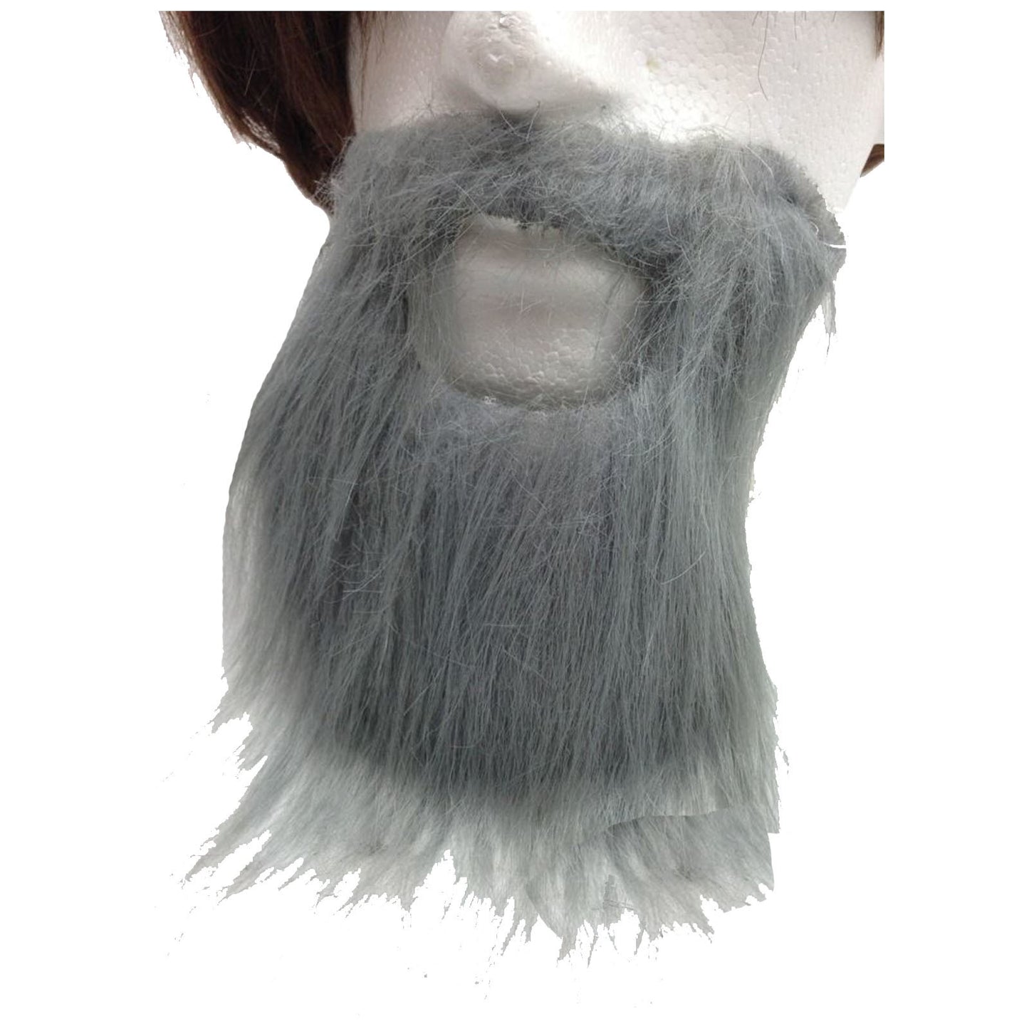 PARTY BEARD Moustache Costume Fancy Dress Mustache Halloween Fake Facial Hair - Grey-3