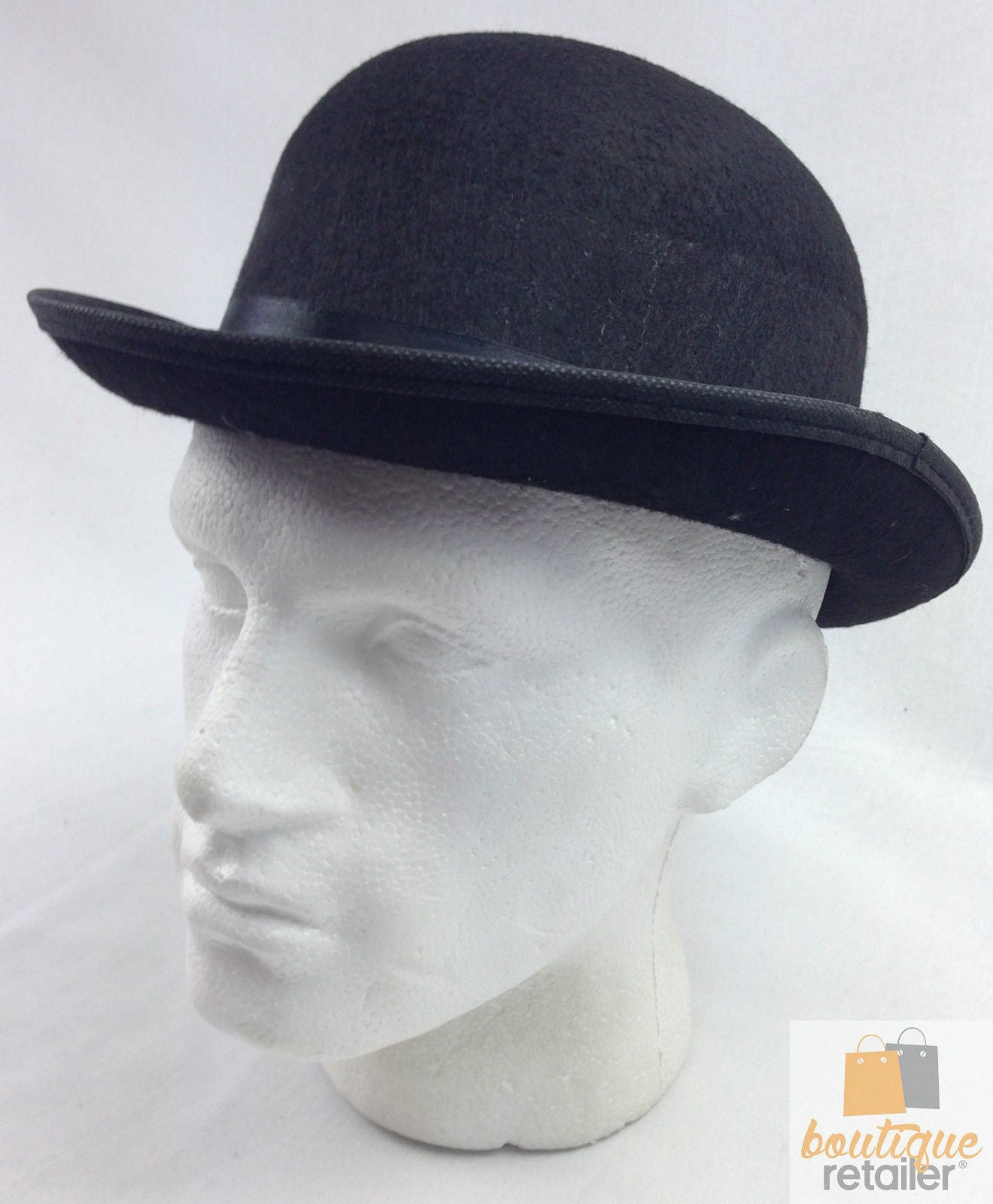 BOWLER HAT Party Costume Derby Fancy Dress Dance Halloween Vintage Cap - Black-4