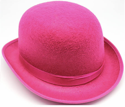 BOWLER HAT Party Costume Derby Fancy Dress Dance Halloween Vintage Cap - Hot Pink-0