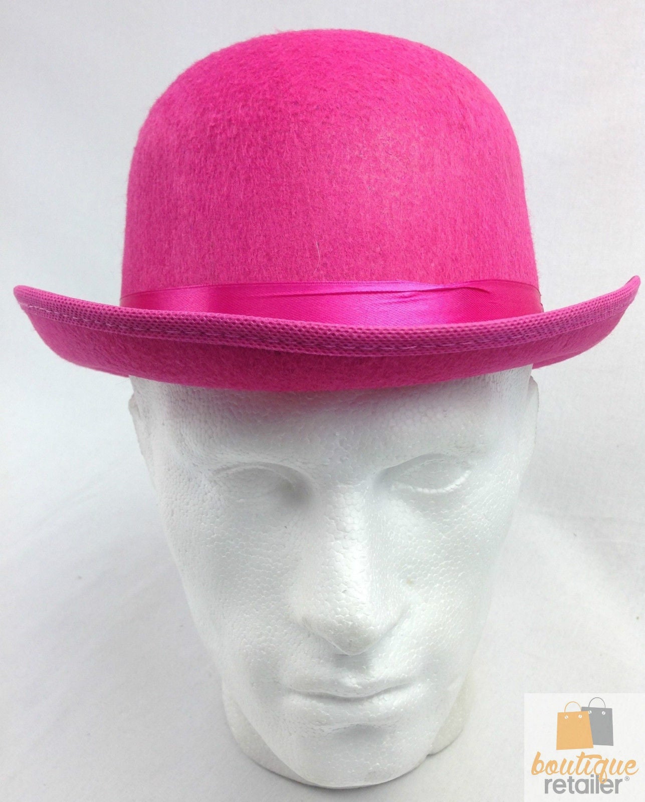 BOWLER HAT Party Costume Derby Fancy Dress Dance Halloween Vintage Cap - Hot Pink-5