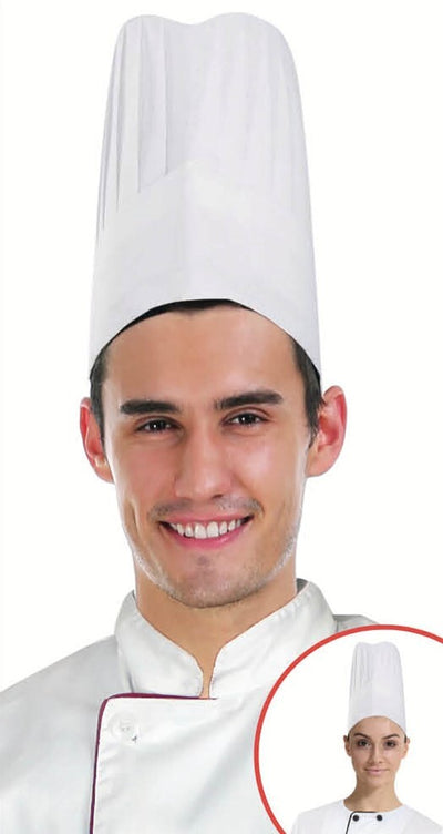 CHEFS HAT Chef Master Kitchen Cooking Baker Cap Costume Fancy BBQ Party - White-0