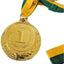 METAL WINNER GOLD MEDAL 1st Party Favours Sports Day 40cm Ribbon - Green/Gold-1