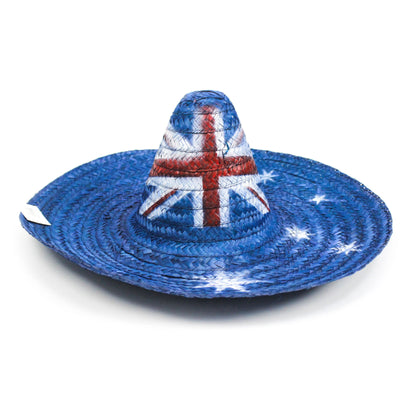 Mexican SOMBRERO Hat w Australian Aussie Flag Design Party Costume 55cm-0