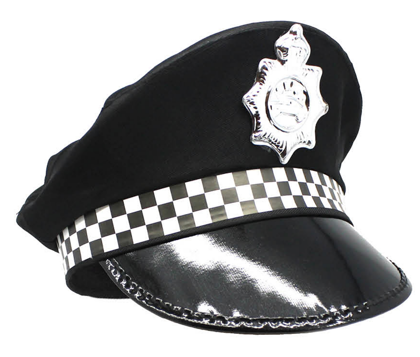 Police Officer Hat Pilot Cop Costume Party Cap Halloween Book Week - Black-1