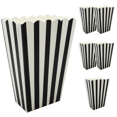 6x POPCORN BOXES Wedding Party Favour Lolly Box Retro Cinema Pop Corn - Black-1