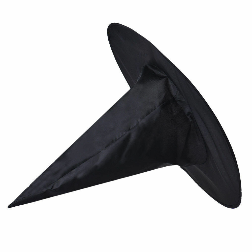 WITCH HAT Plain Black Halloween Costume Fancy Dress Womens Accessory Wizard-3