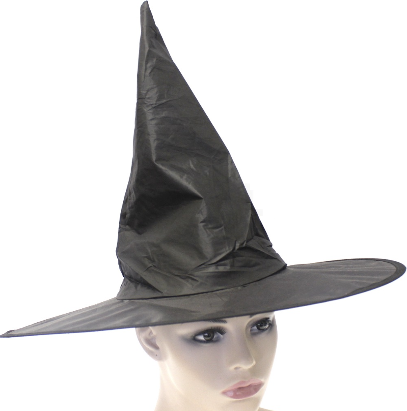 WITCH HAT Plain Black Halloween Costume Fancy Dress Womens Accessory Wizard-5