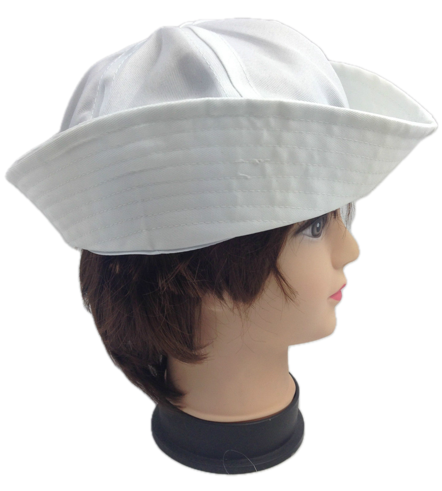 Adult White Sailor Hat Marine Unisex Gob Captain Navy Hen's Night Doughboy Cap-3