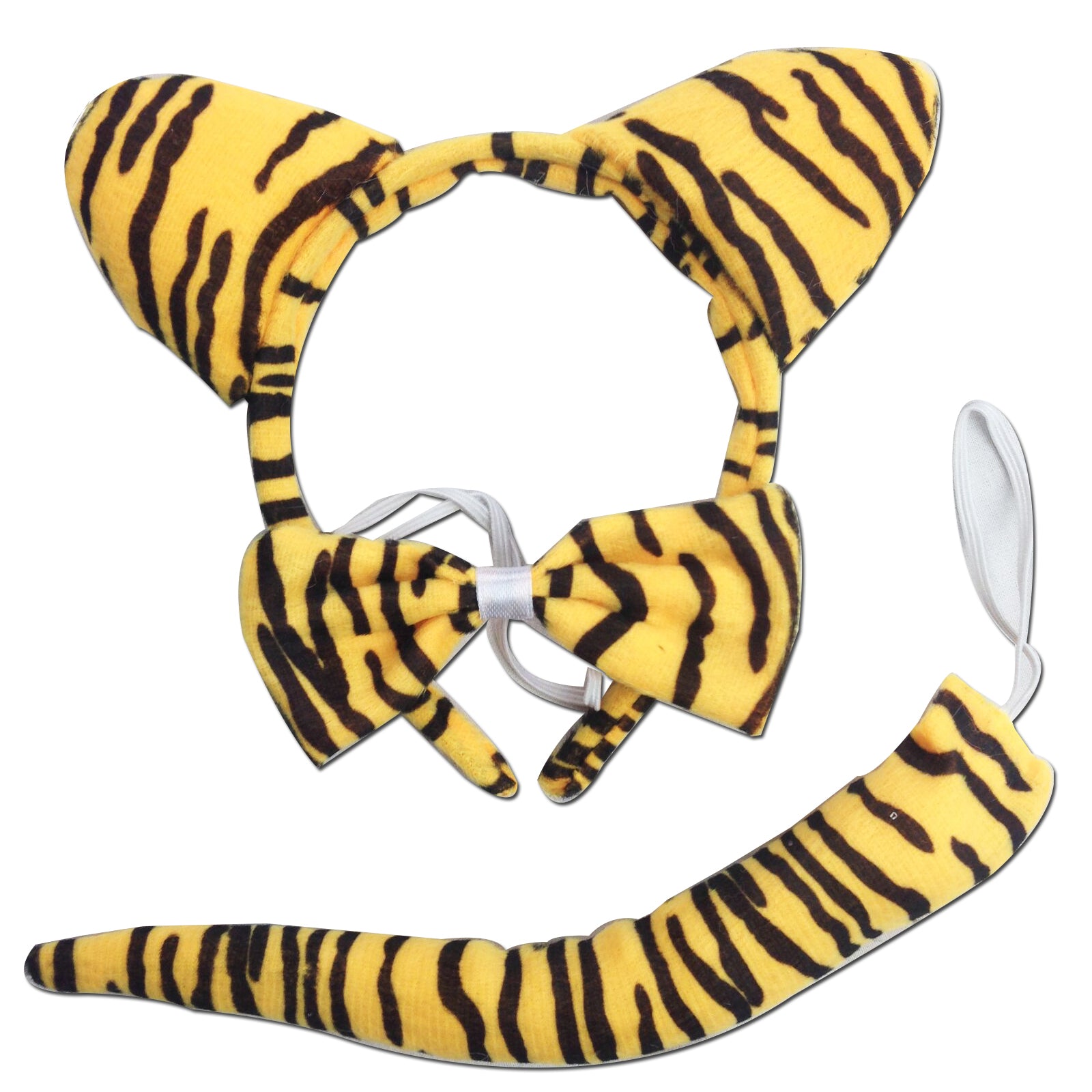 3pcs Set Animal Costume Dress Up Party Bow Tie Tail Ears Book Week - Tiger-0