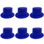 6x Glitter Top Hat Fancy Party Plastic Costume Tall Cap Fun Bulk - Blue-0