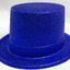 6x Glitter Top Hat Fancy Party Plastic Costume Tall Cap Fun Bulk - Blue-2