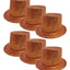 6x GLITTER TOP HAT Fancy Party Plastic Costume Tall Cap Fun Dress Up BULK - Orange - One Size-0