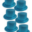 6x GLITTER TOP HAT Fancy Party Plastic Costume Tall Cap Fun Dress Up BULK - Sky Blue-0