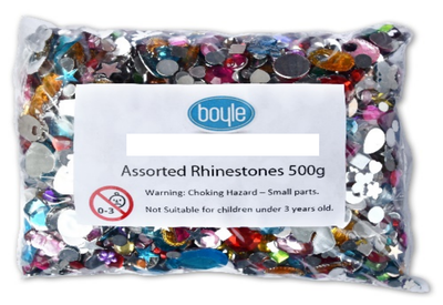 500g Boyle Assorted Rhinestones Acrylic Flat Back Art Craft-0