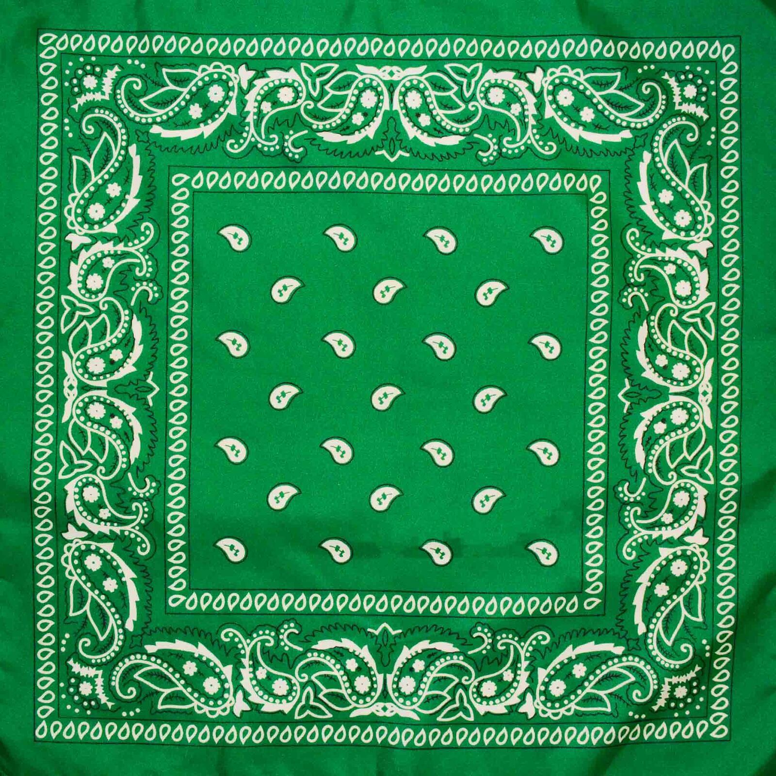 BANDANA Paisley 100% COTTON Head Wrap Durag Bandanna Summer Biker Scarf Mask - Dark Green-0