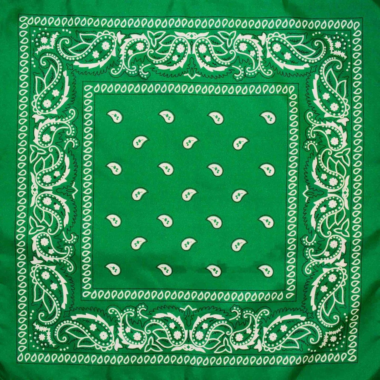 BANDANA Paisley 100% COTTON Head Wrap Durag Bandanna Summer Biker Scarf Mask - Dark Green-1