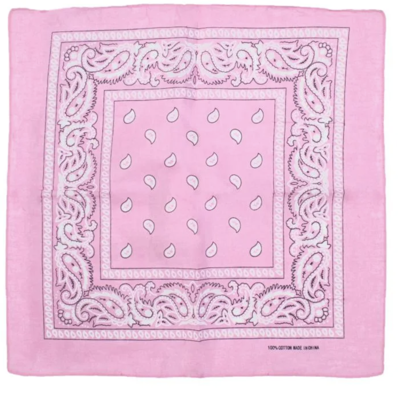 BANDANA Paisley 100% COTTON Head Wrap Durag Bandanna Summer Biker Scarf Mask - Light Pink-0