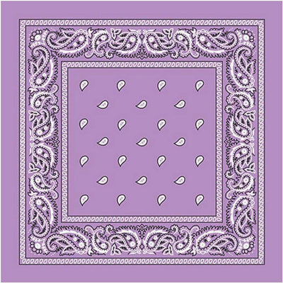 BANDANA Paisley 100% COTTON Head Wrap Durag Bandanna Summer Biker Scarf Mask - Lilac-0