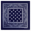 BANDANA Paisley 100% COTTON Head Wrap Durag Bandanna Summer Biker Scarf Mask - Navy Blue-0