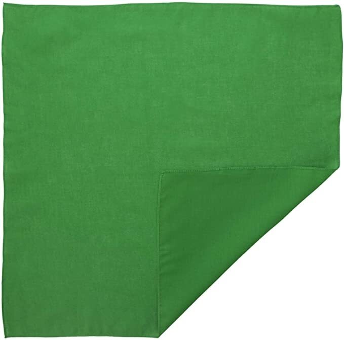 BANDANA Paisley 100% COTTON Head Wrap Durag Bandanna Summer Biker Scarf Mask - Green (Plain)-2