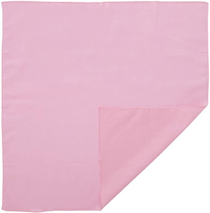 BANDANA Paisley 100% COTTON Head Wrap Durag Bandanna Summer Biker Scarf Mask - Light Pink (Plain)-2