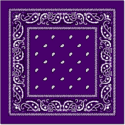 BANDANA Paisley 100% COTTON Head Wrap Durag Bandanna Summer Biker Scarf Mask - Purple-0