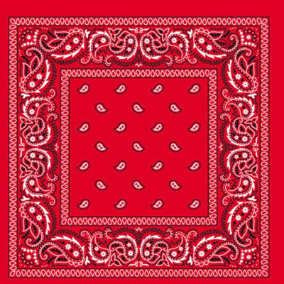 BANDANA Paisley 100% COTTON Head Wrap Durag Bandanna Summer Biker Scarf Mask - Red-0