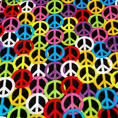 BANDANA Paisley 100% COTTON Head Wrap Durag Bandanna Summer Biker Scarf Mask - Rainbow Peace Symbol-1