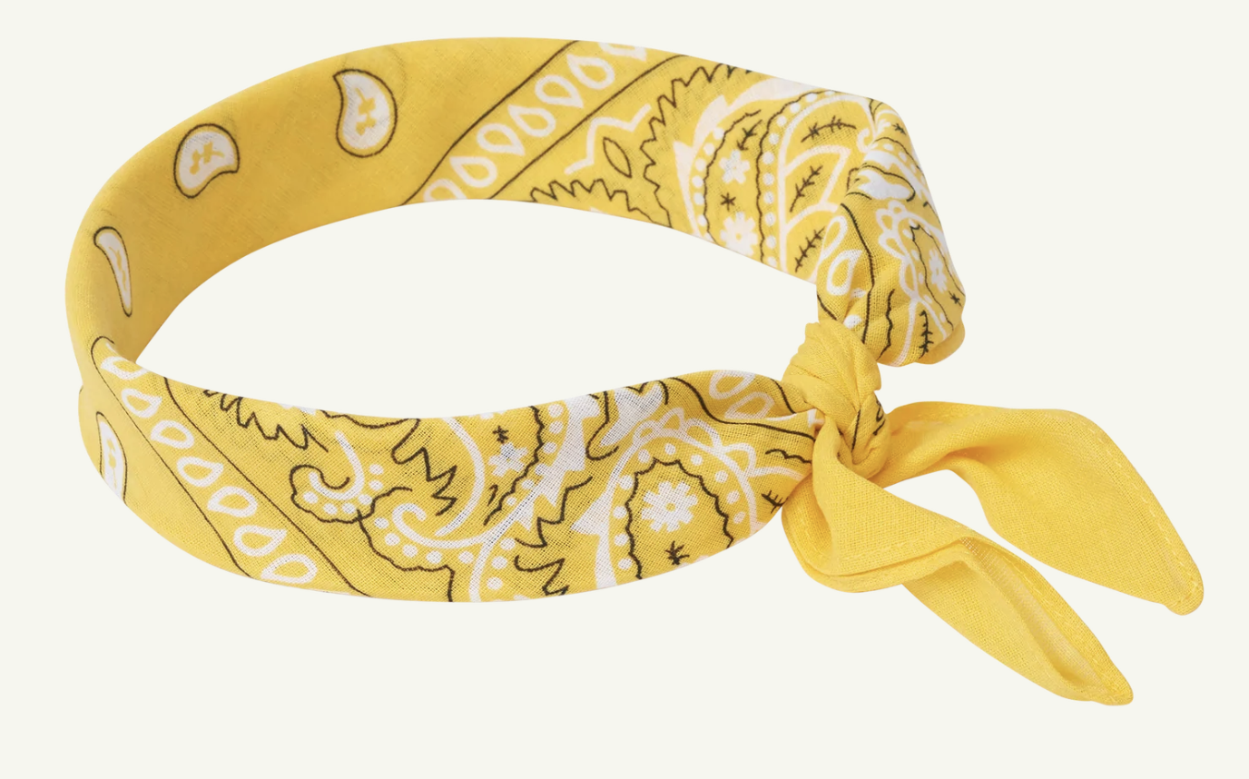 BANDANA Paisley 100% COTTON Head Wrap Durag Bandanna Summer Biker Scarf Mask - Yellow-2