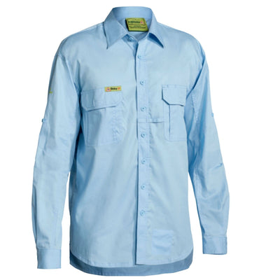 BISLEY Insect Protection Fishing Shirt Long Sleeve Casual Business Work Cotton - VRS6140_BBLB (Blue) - S-0