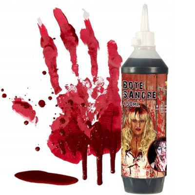 450ml Bottle Vampire FAKE BLOOD Zombie Halloween Red Make Up Gel Cream Horror-0