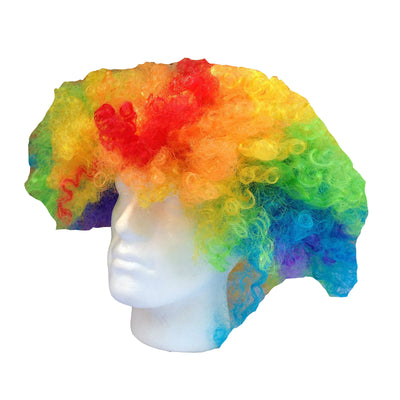 DELUXE AFRO WIG Curly Hair Costume Party Fancy Disco Circus 70s 80s Dress Up - Rainbow-0