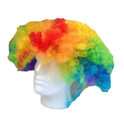 DELUXE AFRO WIG Curly Hair Costume Party Fancy Disco Circus 70s 80s Dress Up - Rainbow-1