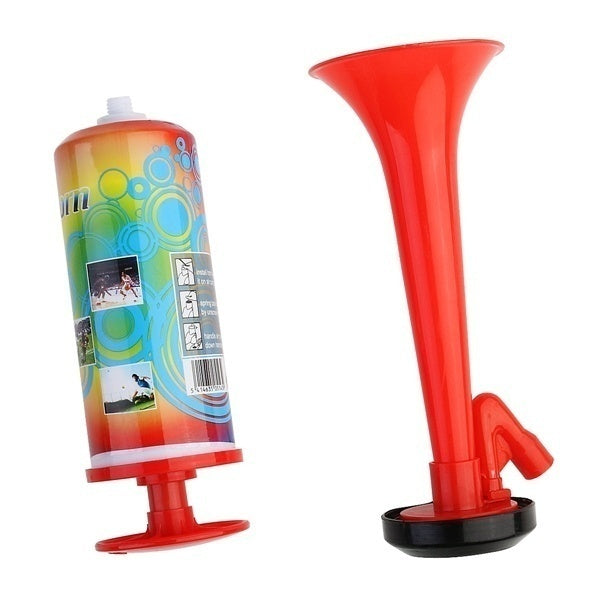 Air Horn Party Prop Hand Held Loud Pump Action Plastic Novelty Reusable Klaxon-0