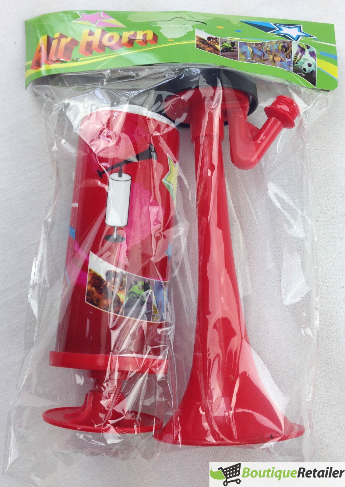 Air Horn Party Prop Hand Held Loud Pump Action Plastic Novelty Reusable Klaxon-5