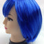 Bob Wig Costume Short Straight Fringe Cosplay Party Full Hair Womens Fancy Dress - Blue-2