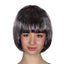 Bob Wig Costume Short Straight Fringe Cosplay Party Full Hair Womens Fancy Dress - Grey-0