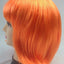 Bob Wig Costume Short Straight Fringe Cosplay Party Full Hair Womens Fancy Dress - Orange-2