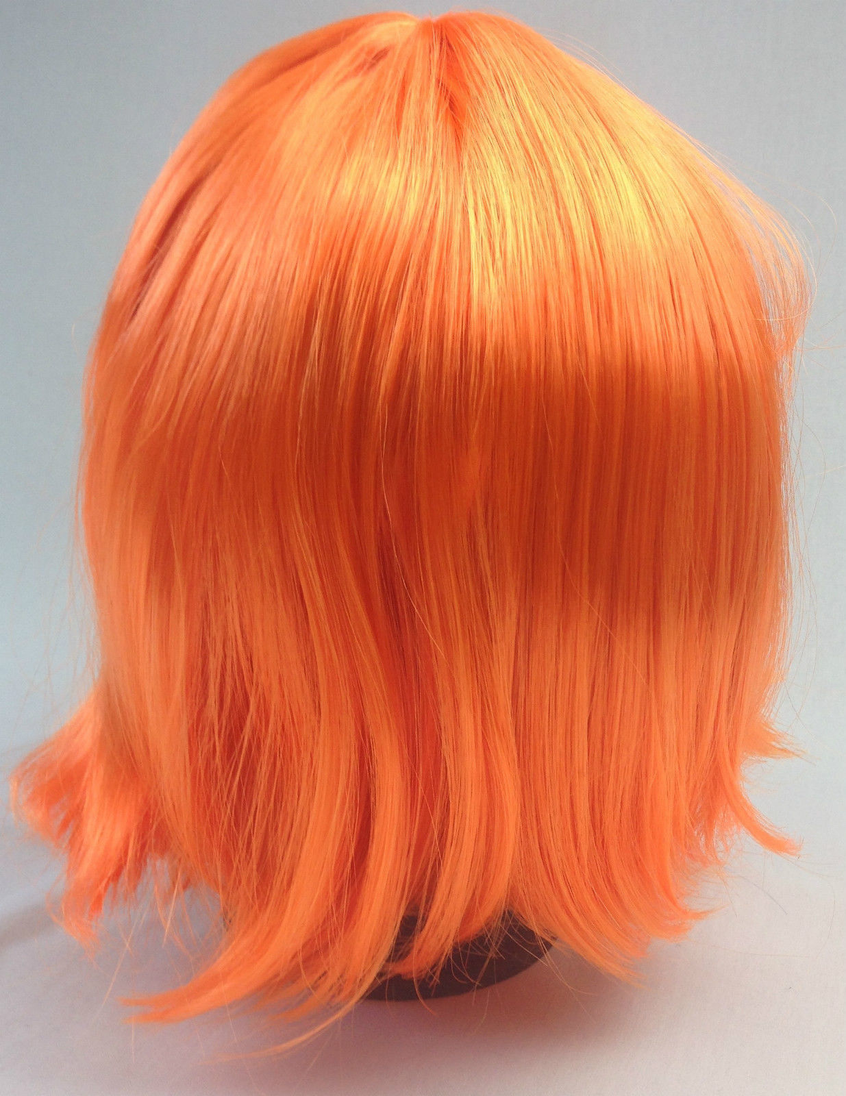 Bob Wig Costume Short Straight Fringe Cosplay Party Full Hair Womens Fancy Dress - Orange-3