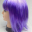 Bob Wig Costume Short Straight Fringe Cosplay Party Full Hair Womens Fancy Dress - Purple-2