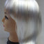 Bob Wig Costume Short Straight Fringe Cosplay Party Full Hair Womens Fancy Dress - White-2