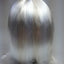 Bob Wig Costume Short Straight Fringe Cosplay Party Full Hair Womens Fancy Dress - White-3