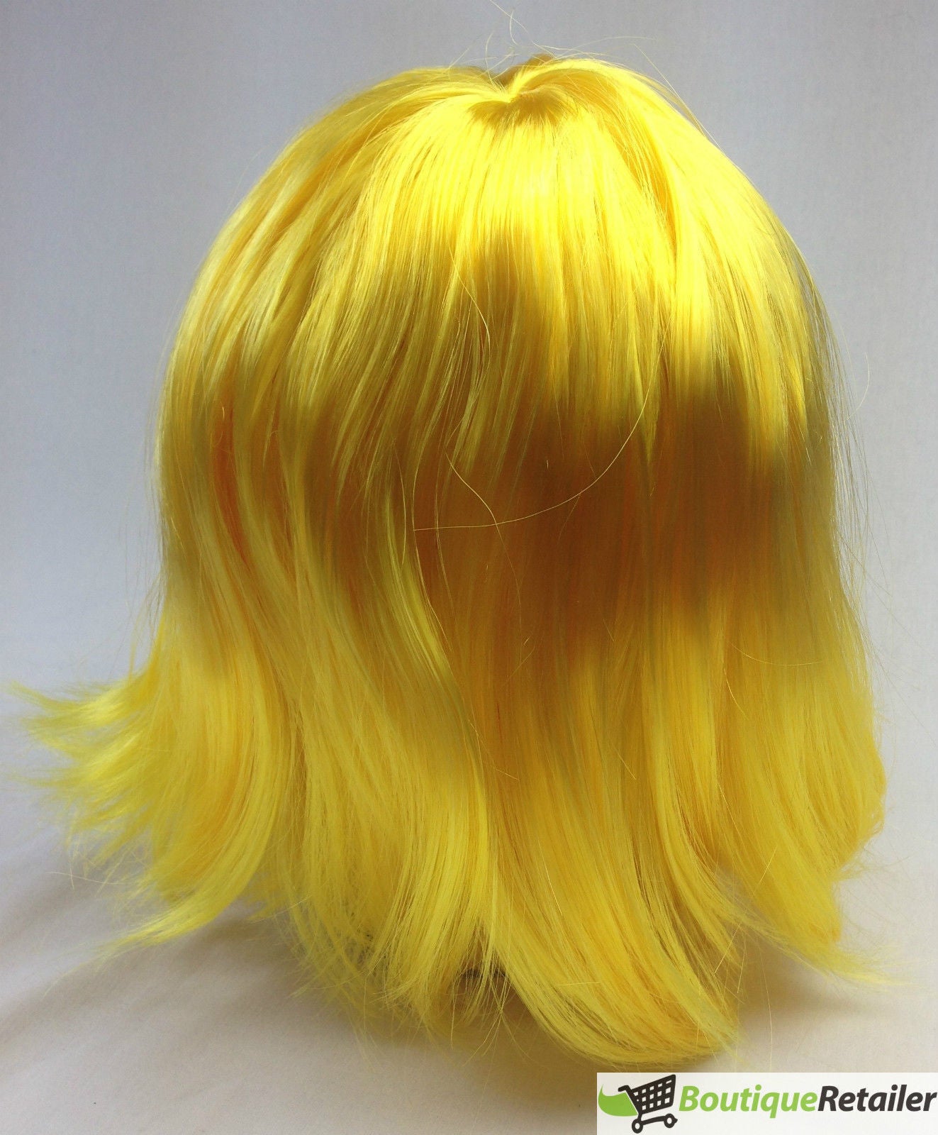 Bob Wig Costume Short Straight Fringe Cosplay Party Full Hair Womens Fancy Dress - Yellow-3