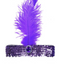 1920s FLAPPER HEADBAND Headpiece Feather Sequin Charleston Costume Gatsby Dance - Purple-0