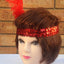 1920s FLAPPER HEADBAND Headpiece Feather Sequin Charleston Costume Gatsby Dance - Red-2