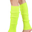 Pair of Womens Leg Warmers Disco Winter Knit Dance Party Crochet Legging Socks Costume - Fluro Yellow-0