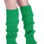 Pair of Womens Leg Warmers Disco Winter Knit Dance Party Crochet Legging Socks Costume - Green-0