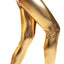 DELUXE METALLIC LEGGINGS Shiny Neon Stretch Dance Costume Fancy Dress Party - Gold/Yellow-0