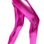 DELUXE METALLIC LEGGINGS Shiny Neon Stretch Dance Costume Fancy Dress Party - Hot Pink-0