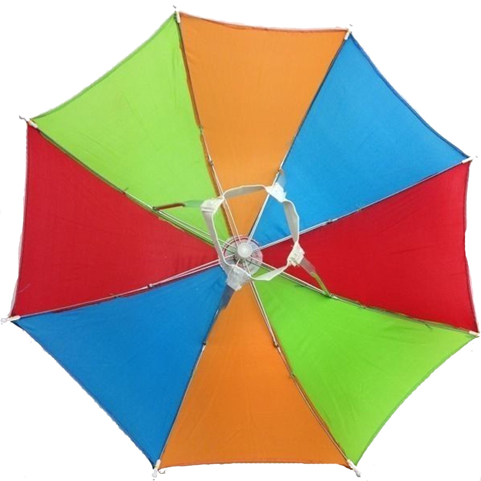 2x RAINBOW UMBRELLA HAT Rain Beach Sun Rain Cap Costume Camping Fishing Hunting-5